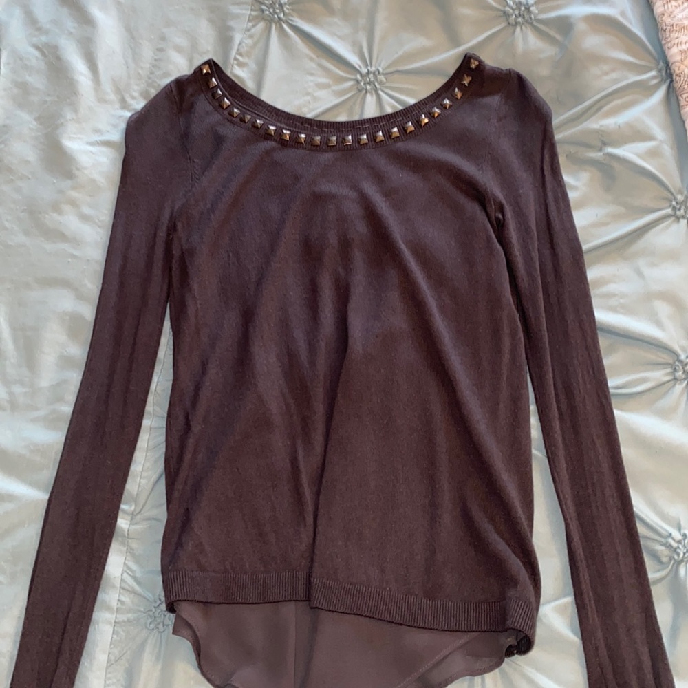 Express sweater with sheer open back